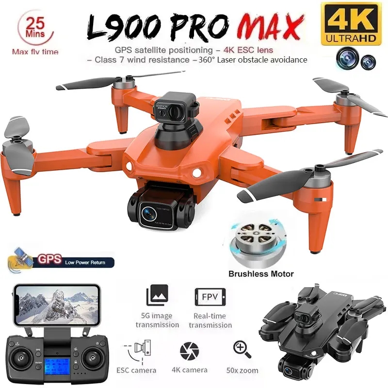 L900 Pro MAX GPS Drone 4K Prof - Drone Gimbal Brushless avaliação e preço