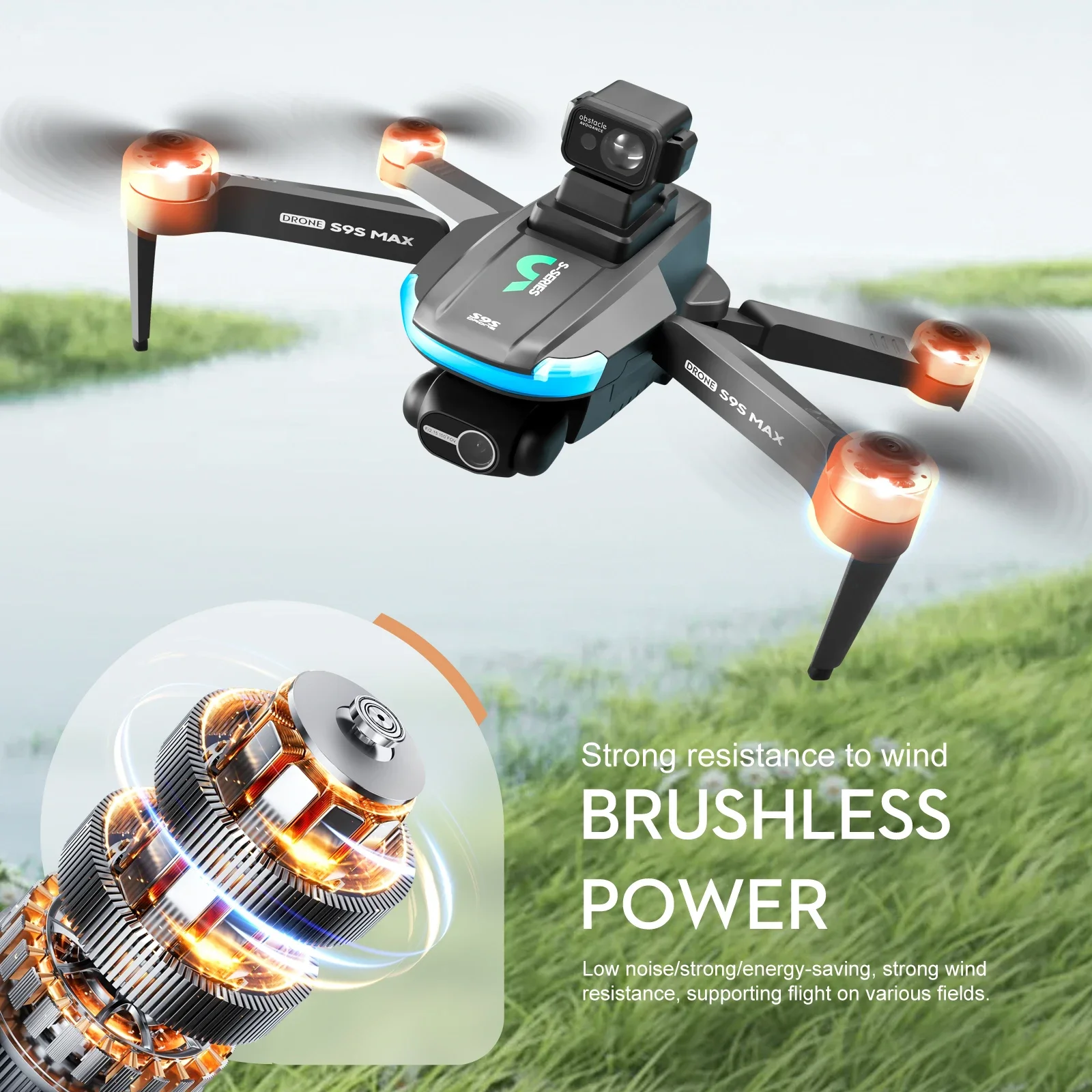 Novo s9s max mini drone 4k 2 e - Drone Gimbal 2 Axis avaliação e preço