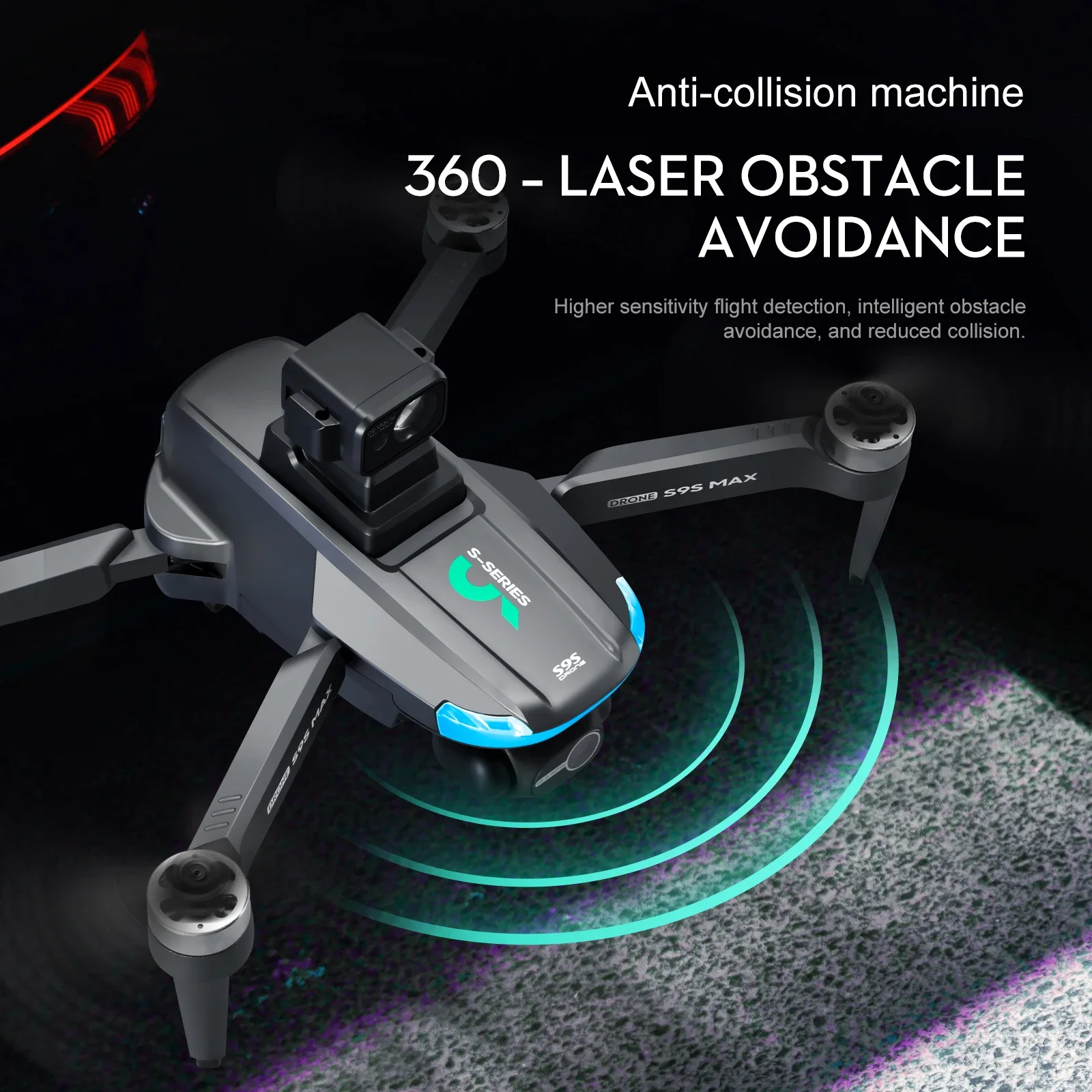Novo s9s max mini drone 4k 2 e - Drone Gimbal 2 Axis avaliação e preço