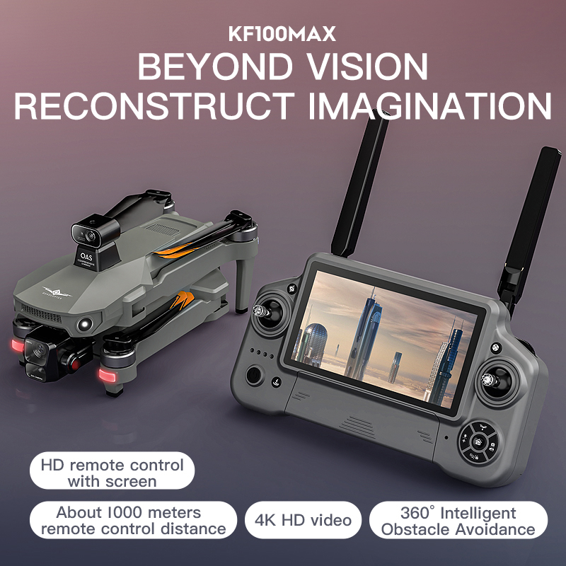 Kf100 max gps drone 4k câmera  - Drone Gimbal Brushless avaliação e preço